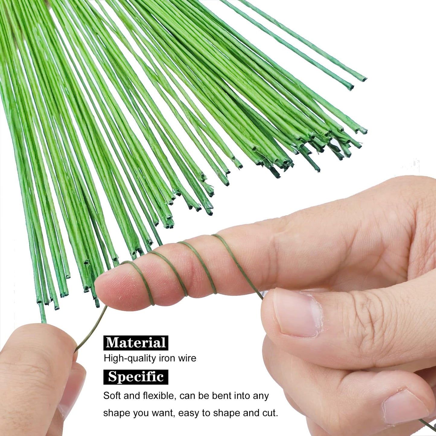 Woohome 400 Pcs Floral Wire with Wire Cutter 26 Gauge Crafts Wire Florist Flower Wire Stems Brown Floral Wire for Making Flower Arrangement Supplies Wedding Bouquet DIY
