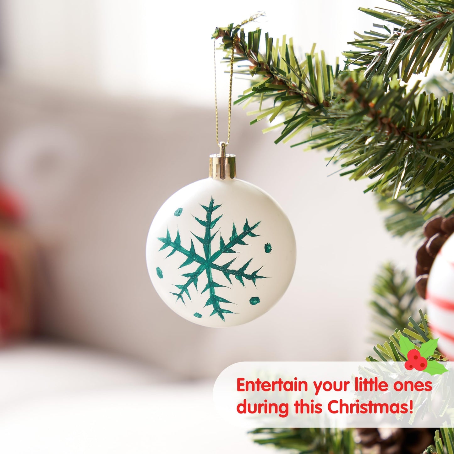 JOYIN 24 Pcs Christmas Ball Ornaments Blank White, Ball Ornaments for DIY Art & Craft Christmas Tree Decoration Shatterproof for Xmas Party Favors Supplies Presents