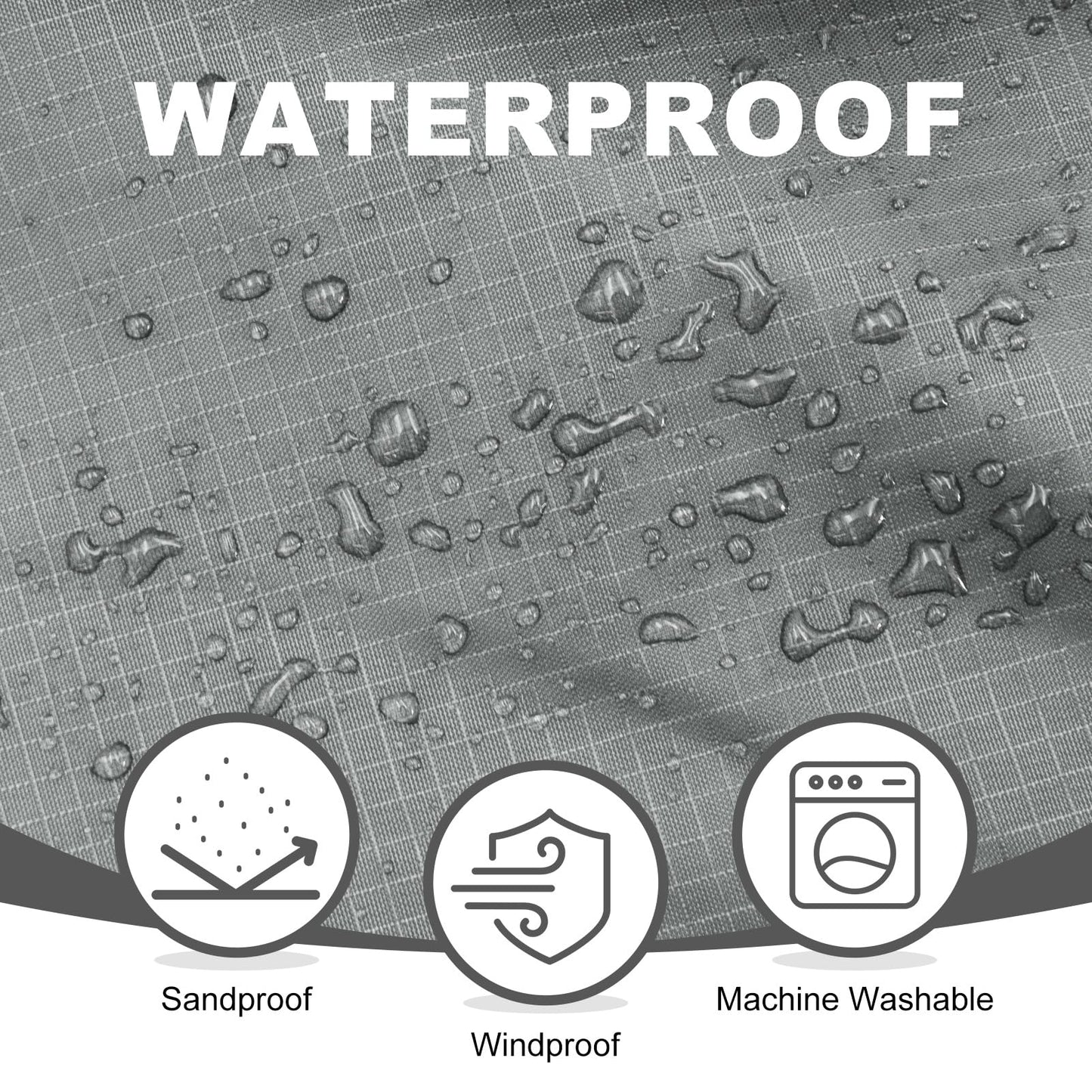 KawaGebo Kamp Fleece Waterproof Outdoor Blanket - Windproof Stadium Blanket for Camping, Picnics, and Sports Stay Dry and Comfortable 80"x 58"(Hoodeed, Gray)