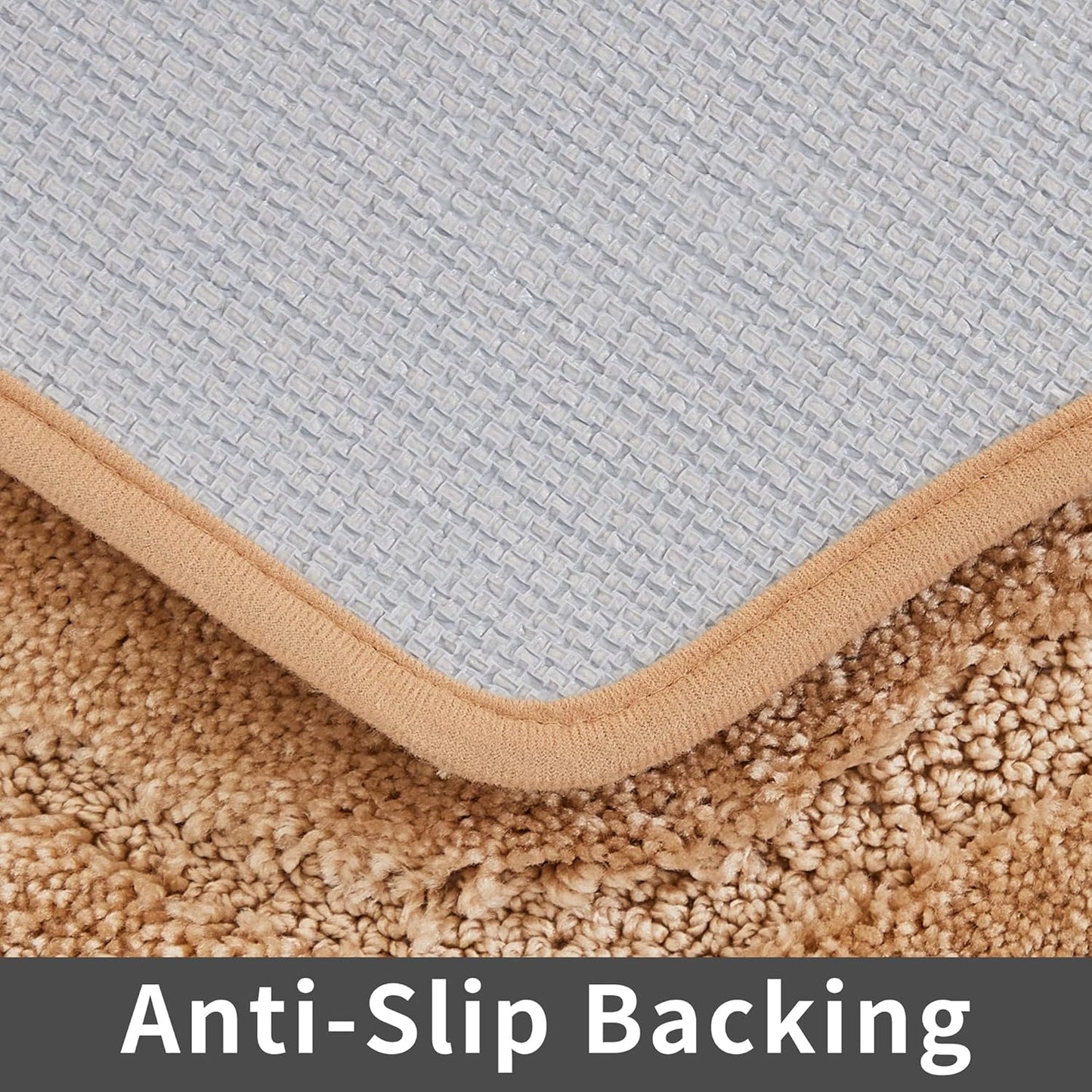 COSY HOMEER Extra Thick Bath Linen Sets Rugs for Bathroom - Anti-Slip Bath Mats Soft Plush 100% Strong Polyester Living Room Bedroom Water Absorbent(Beige,20x32 - Inches)