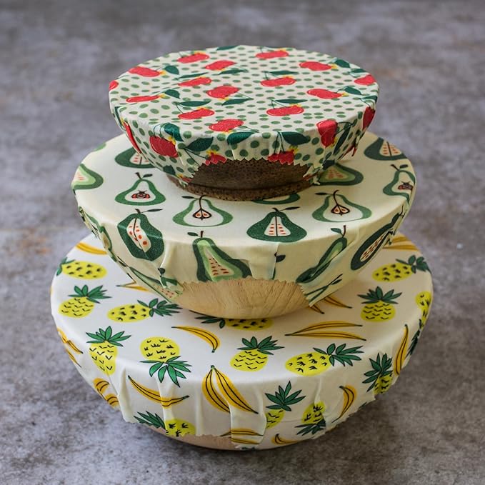 SUPERBEE Beeswax Wrap for Food, Set of 3 Bees Wax Wraps, Reusable Bees Paper for Wrapping Vegetables, Cheese, Bowl Covers and Sandwich Wrapping Paper, Beeswax Food Wraps (Fruit Punch)
