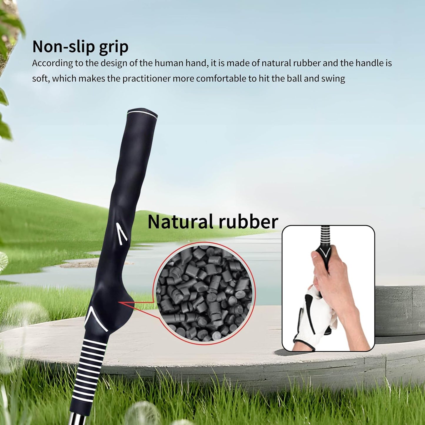 Retractable Golf Swing Training Aid, Rhythm Click Sound Warm-up Golf Swing Trainer, Golf Grip Trainer, Golf Training aid Indoor and Outdoor Golf Equipment for Beginners and Professionals