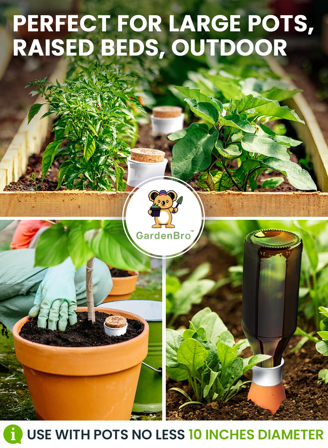 4 Pcs Ollas Terracotta Watering Pots Large - 14 Oz Self Watering Planter Insert Olla Watering System for 1-Week Easy to Refill - Clay Plant Watering Globes for Outdoor & Indoor Plants [4, White]