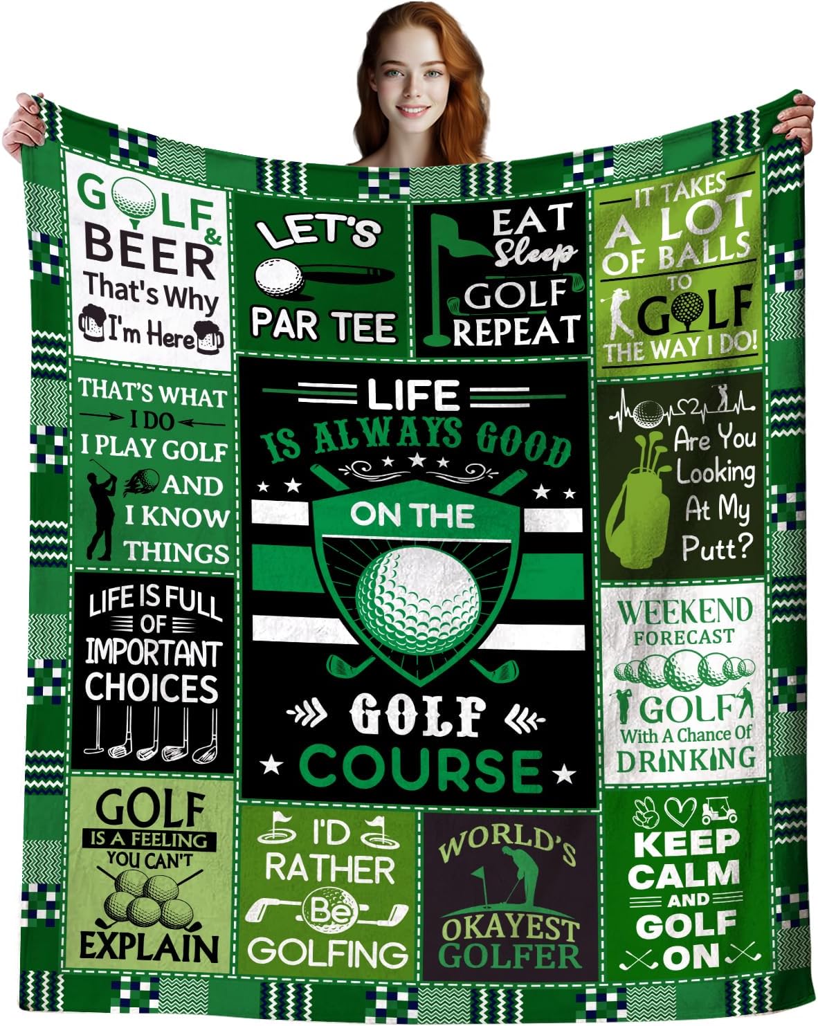 Unique Golf Blanket for Men,Golf Accessories for Men,Funny Golfer Throw Blanket Cool Golfing Gifts Idea for Golfers Men Women Adults Boys 50"X40"