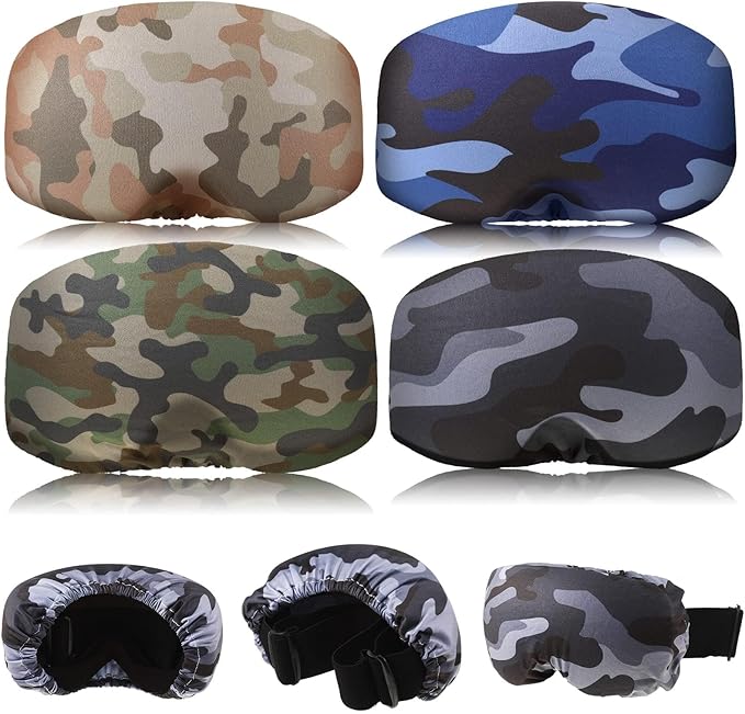 Civaner 4 Pieces Ski Snowboard Goggle Cover Sleeve Goggle Cover Microfiber Protective Lens Scratch Dust Protection for Travel