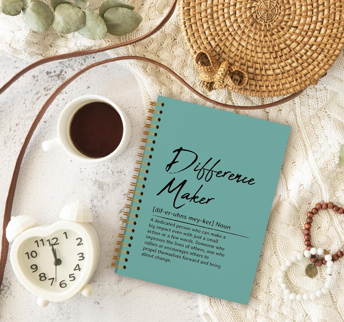 OXW Green Meeting Notebooks for Work, Difference Maker Gift Office Work Notebook Journal for Writing Note Taking, Thank You Gifts for Women Men Leader Boss Mentor Manager Principal, 5.5"x8.3"