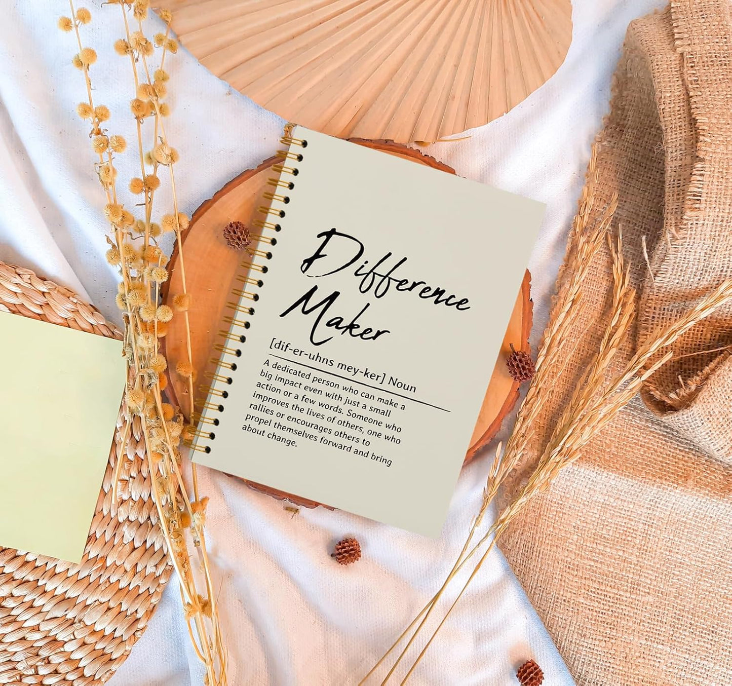 OXW Beige Notebooks for Work, Difference Maker Gift Meeting Notebook Journal for Writing, Employee Appreciation Gifts, Thank You Gifts for Women Men Leader Mentor Boss Manager, 5.5"x8.3"