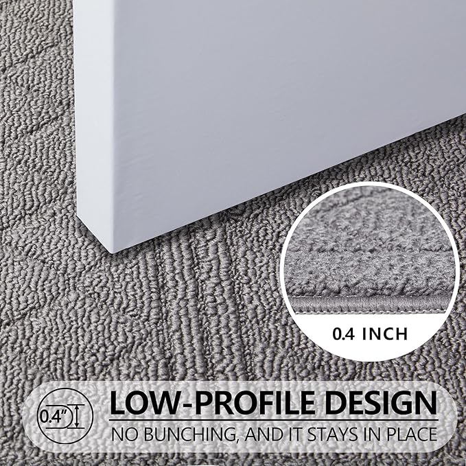 REFETONE Indoor Doormat, Front Back Door Mat 24"x36" Absorbent Rubber Backing Non Slip Door Mats, Low-Profile Resist Dirt Rugs, Machine Washable Door Rug Inside Floor Mat for Entryway, Light Grey