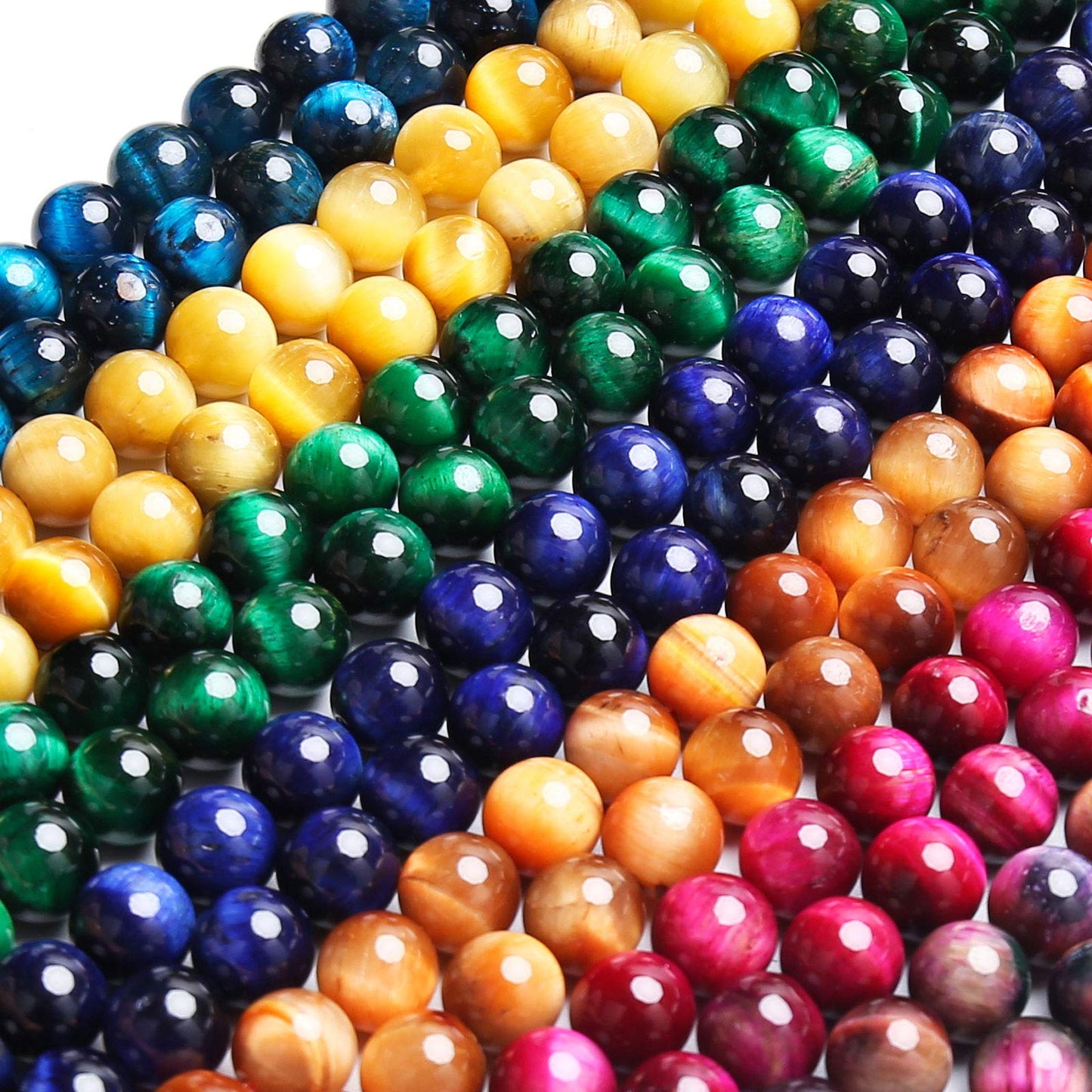 Natural Dreamlike Tiger Eye Beads, Grade AAA Gemstone Round Loose Beads 10MM 40PCs Bulk Lot Options, Semi Precious Stone Beads for Jewelry Making