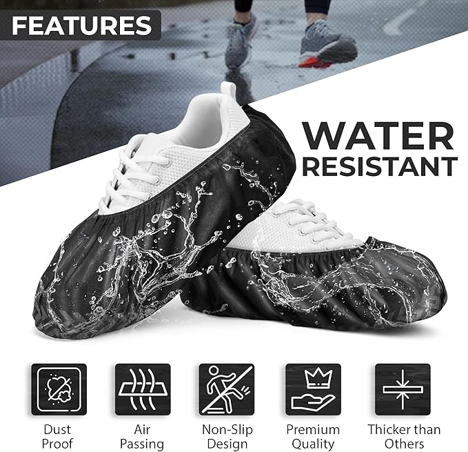 Premium Boot & Shoe Covers Disposable Booties - 100 Pack - Durable, Non-Slip, Non-Toxic, Water Resistant, Recyclable Protectors for Indoor & Outdoor - Large Size Fits Most Shoes