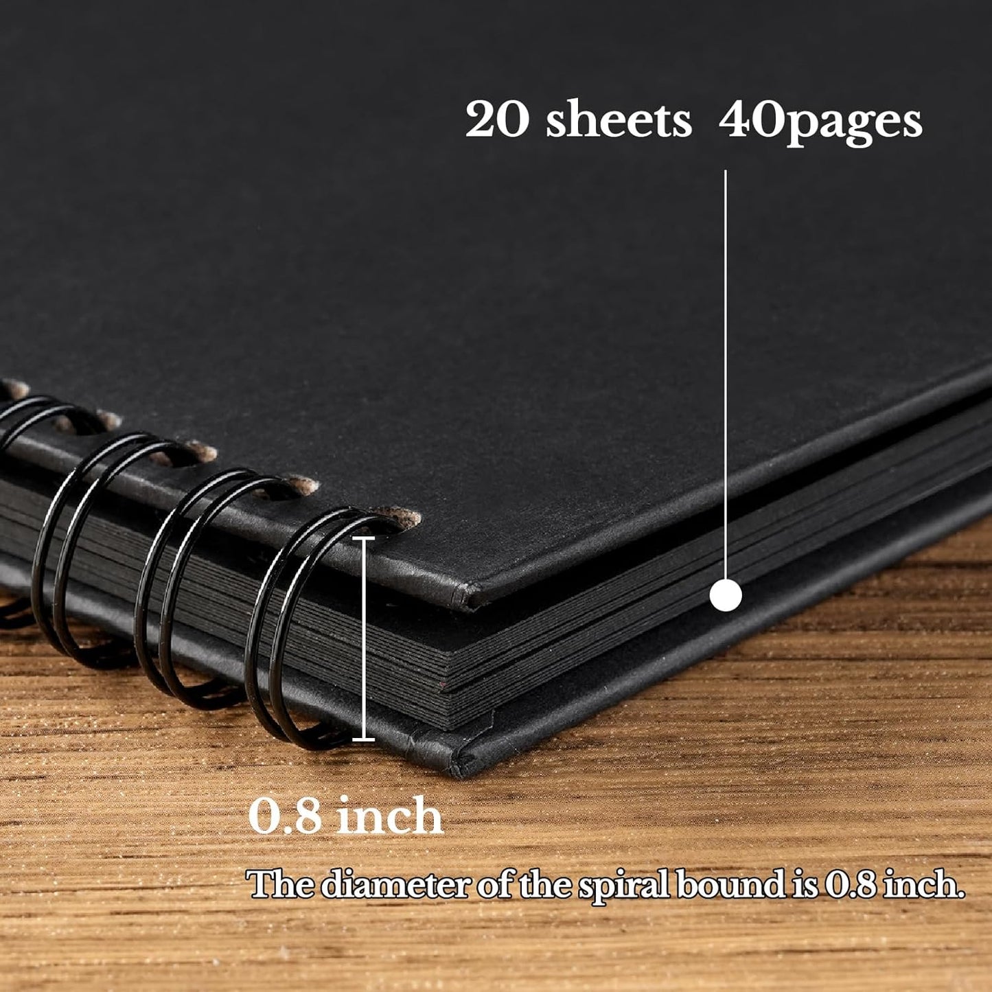 potricher 8 x 8 Inch DIY Scrapbook Album 40 Pages Hardcover Kraft Paper Scrap Book Photo Albums Memory Book for Wedding and Anniversary Family (Black, 8 Inch)