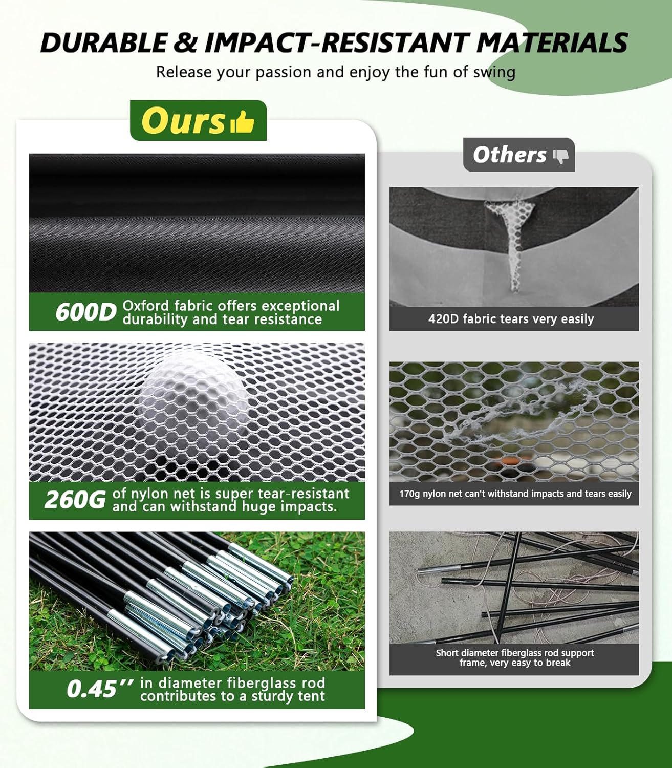 Golf Net, 10 x 7FT Golf Practice Nets for Backyard Driving Hitting Swing Chipping Training with Hitting Mat for Indoor & Outdoor, Gifts for Men Dad Husband Golfers Him