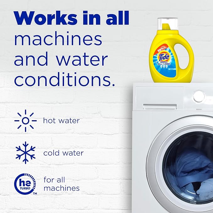 Tide Simply All-In-One Liquid Laundry Detergent, Refreshing Breeze Scent, 6 Loads, 10 fl oz