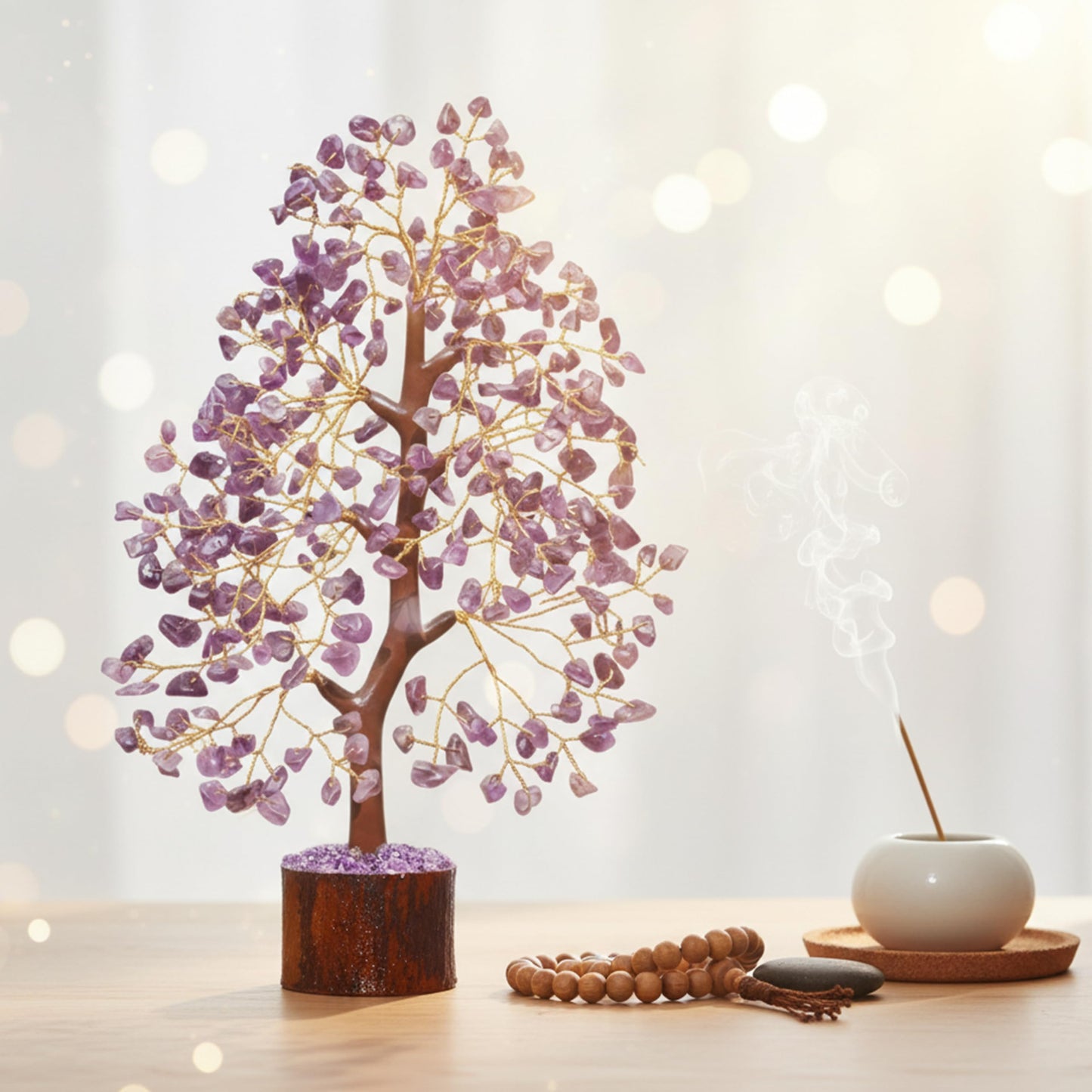 AstraVeda Amethyst Crystal Tree, Chakra Gemstone Gift for Feng Shui Healing