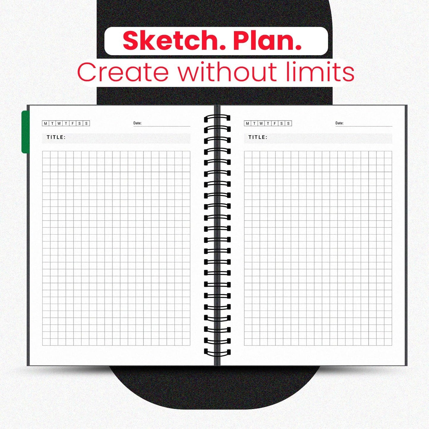 Meeting Notebook for Work 8.5x11 – Professional Meeting Planner with Monthly & Weekly Pages, Project Trackers, Notes & Grid Sections – 160 Pages, 120gsm Paper, Black Spiral, Elastic Band + Index Tabs – SEEKZ