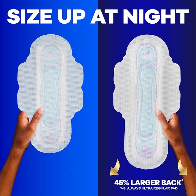 Always Ultra Thin Pads with Wings, Size 1, Regular, 126 Count (3 Packs of 42)