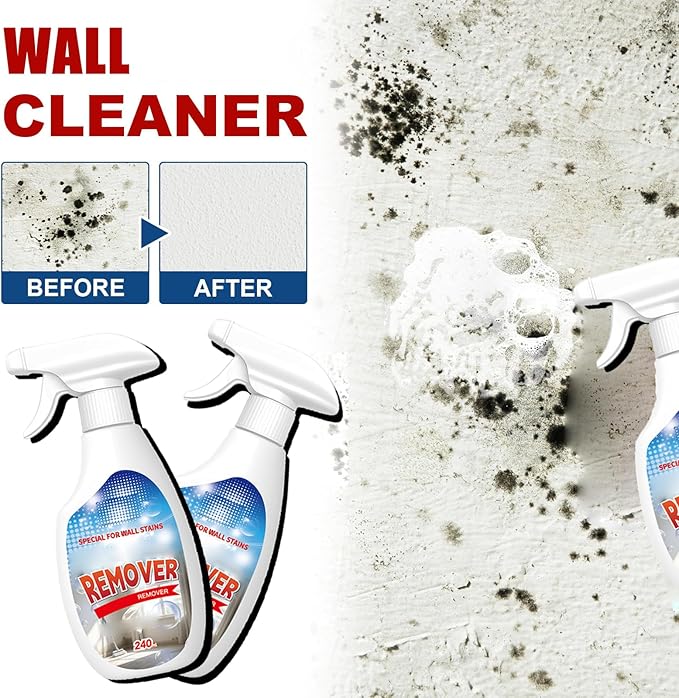 Fiell Wall Remover Spray,8.12 fl oz Highly Effective Removal Spray,Multi-Surface Cleaning Solution,Dirt, Dust And Stain Remover,for Wood,Tile,Fabric,Bathrooms,Kitchens,Long-Term Protection