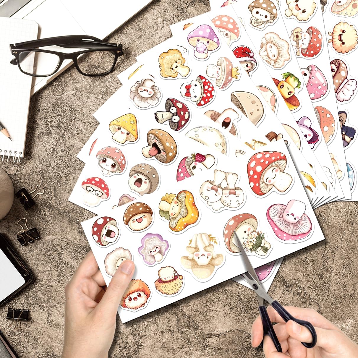 Cute Mushroom Sticker Pack 108Pcs Aesthetic Vinyl Stickers for Teen Girls Journaling Scrapbooking Laptop Water Bottles Phone Case DIY Decor Bike Bumper Car
