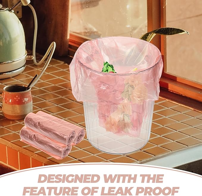 NOLITOY 100Pcs Biodegradable Corn Starch Trash Bags Heavy Duty Disposable Kitchen Waste Bags for Home Bathroom Office Gold Color