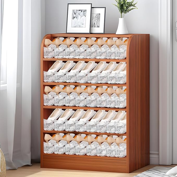 Shoe Slots Organizer,6 Pack Transparent Shoe Stacker Adjustable Shoe Slot Organizer Space Saver Shoe Rack Holder Shoe Storage Organizers for Closet,Transparent