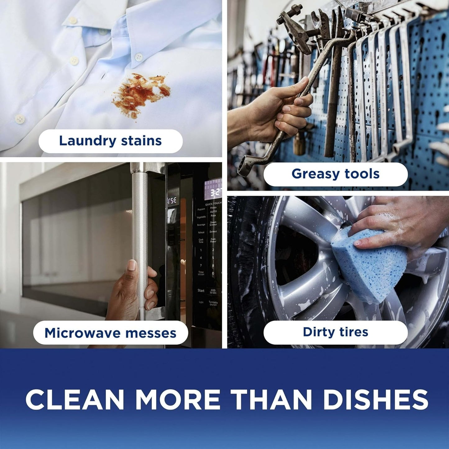 Dawn Platinum Dish Soap Dishwashing Liquid, Rain Scent, Dish Soap Refill, 54.8 Fl Oz bundled with Heavy Duty Scotch Brite Sponge