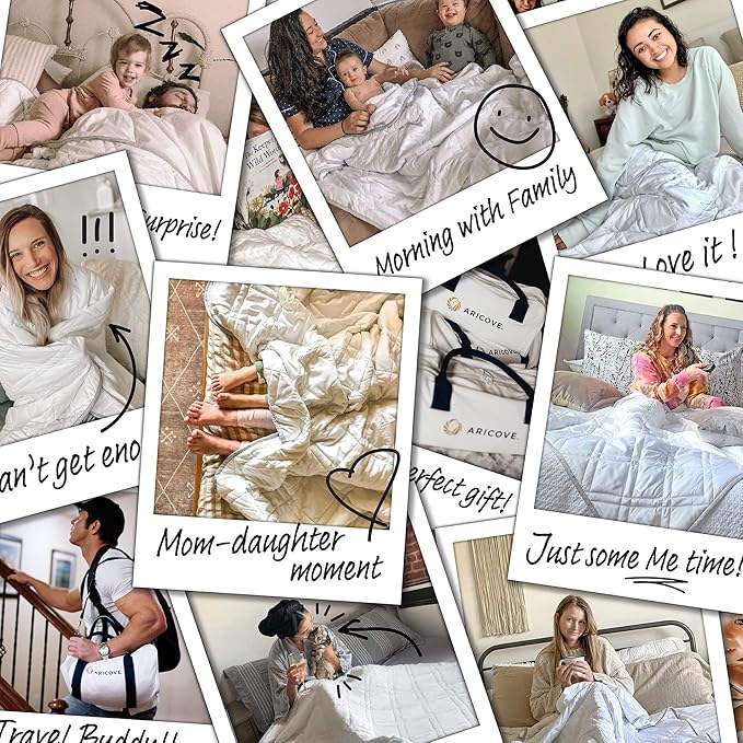 Aricove King Size Weighted Blanket, 27lbs, Cooling Weighted Blankets for Adults, Silky Soft Bamboo Viscose, 88x104 inches, Machine Washable, White