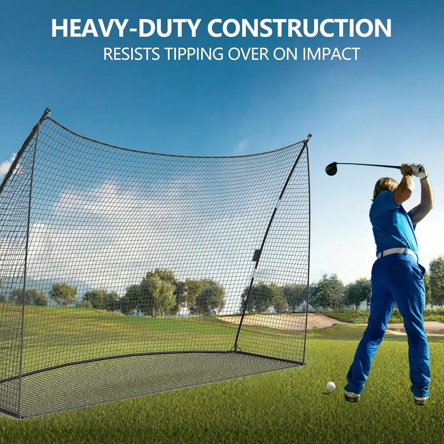 Golf Practice Net 10x7 FT, Golf Hitting Nets for Backyard, Includes Carry Bag, Perfect for Swing and Chipping Training, Outdoor and Indoor Portable Training Golf Equipmet