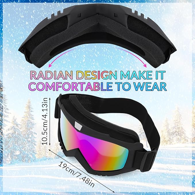 Ski Goggles, Snowboard Goggles for Men Women Kids, Skiing Snowboard Motorcycle Glasses for Adult Youth