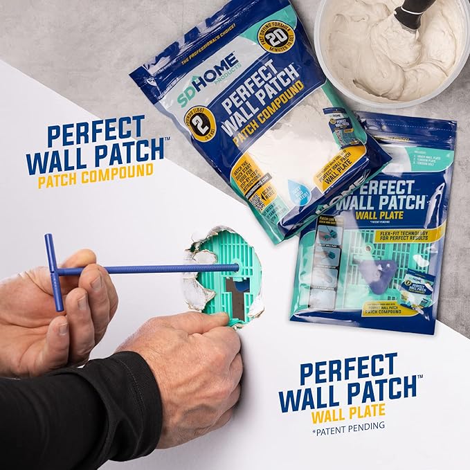 Drywall Repair Compound by SD Home, Fast-Drying Spackle Filler for Holes, Cracks & Wall Damage, Mix-As-Needed Dry Compound Putty, 2 lb. Resealable Bag, Perfect Drywall Hole Patch Solution