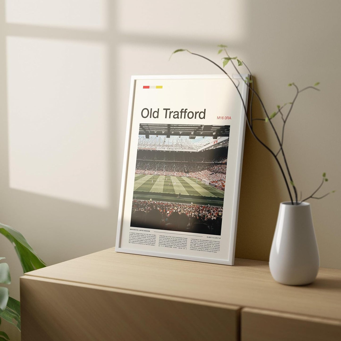 LronwareArtDecor Wrapped Canvas Poster (Stadium, 36L x 24W, Manchester United, Living Room)