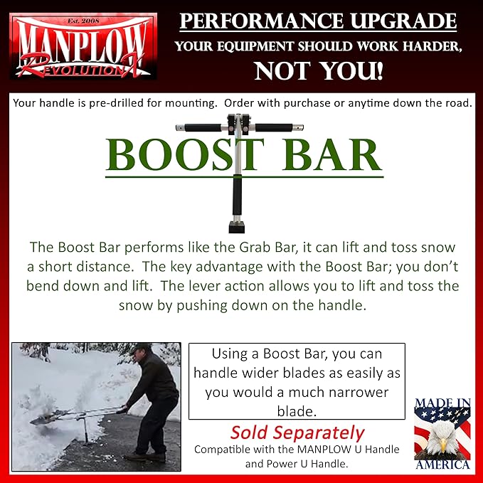 MANPLOW RevolutionX Snow Pusher with U Handle (32 Inch)