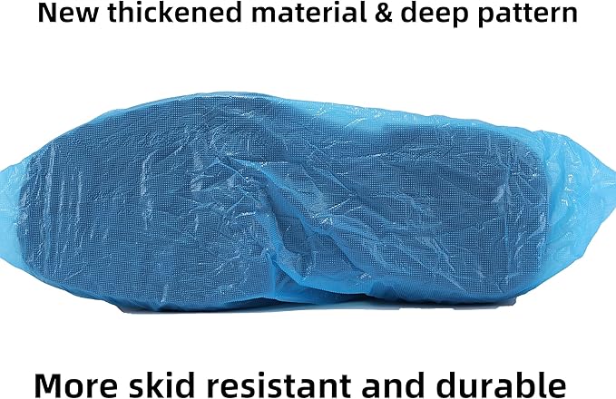X-Large Shoe Covers Disposable,Boot Cover Waterproof,Dust proof,Non-slip,CPE Booties Shoes Protectors Coverings,The Size Fit Most,Plus-size - 100(50Pairs)