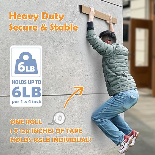2 Rolls Double Sided Tape Heavy Duty - Removable Mounting Tape for Poster Carpet Picture Hanging Strip Rug Wall Outdoor - Clear & Strong Nano Tape Adhesive Multipurpose
