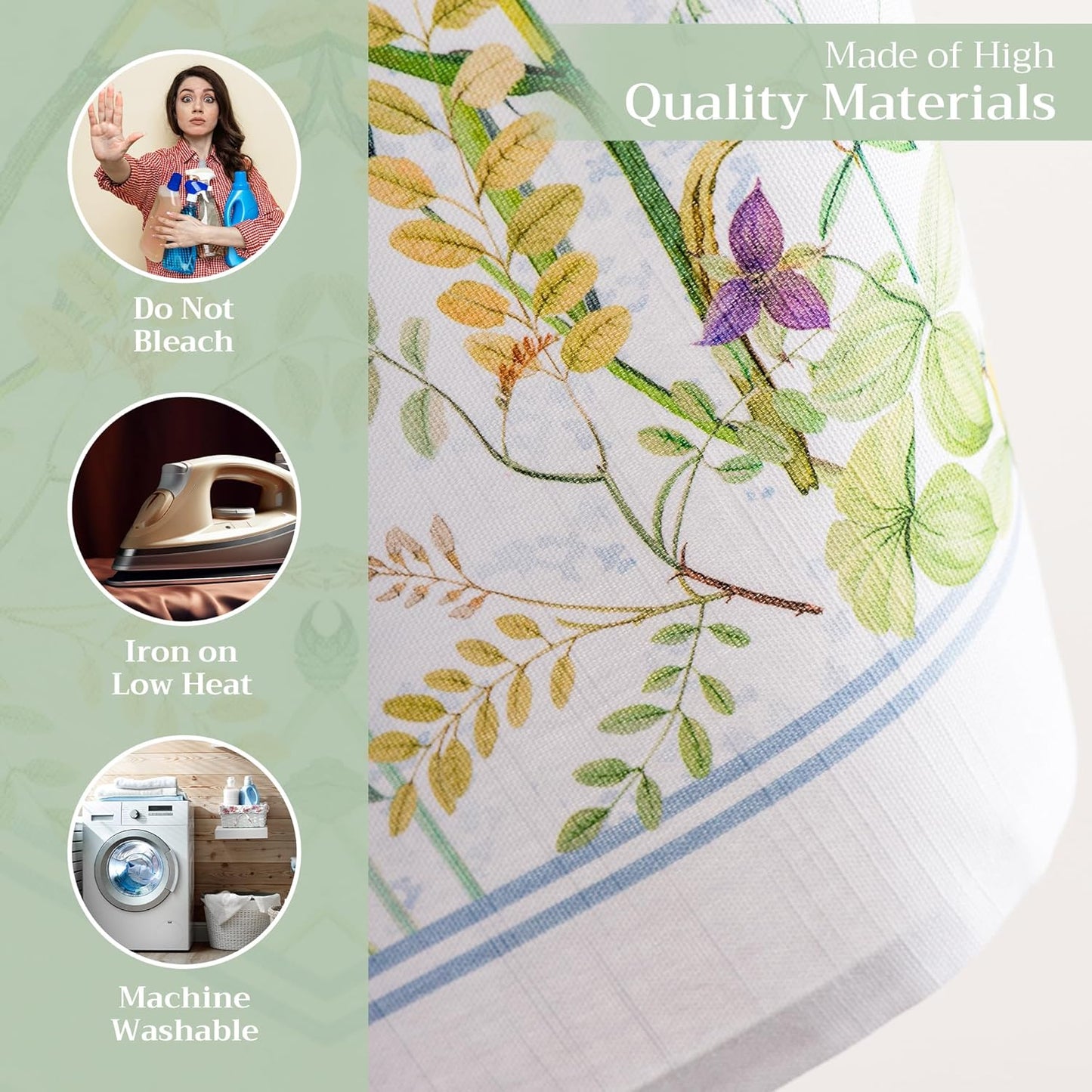 Maison d' Hermine Kitchen Towels Set of 3 100% Cotton 27.50" x 20" Reusable Cloth Tea Dish Towels Absorbent with Hanging Loop for Kitchen, Home, Dining, Cocktail Parties Spring/Summer (Fleurs De Mai)