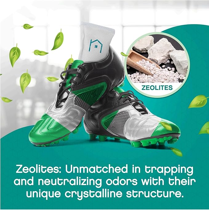 Shoe Deodorizer with Zeolites 1-Pack - Odor Eliminator, Air Freshener, Smell Absorber, Sneakers, Gym Bags, Soccer Cleats, Closets, Pet Area, Reusable - Shoe Deodorant