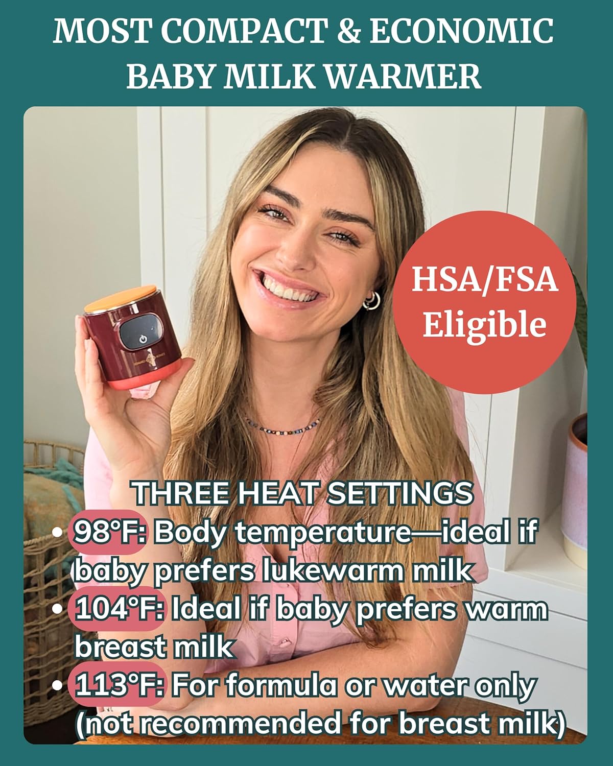 Portable Bottle Warmer - On The Go & for Travel - Baby Bottle, Breastmilk & Formula - Battery Powered & Operated, Cordless - Fits Dr Brown, Comotomo & Others