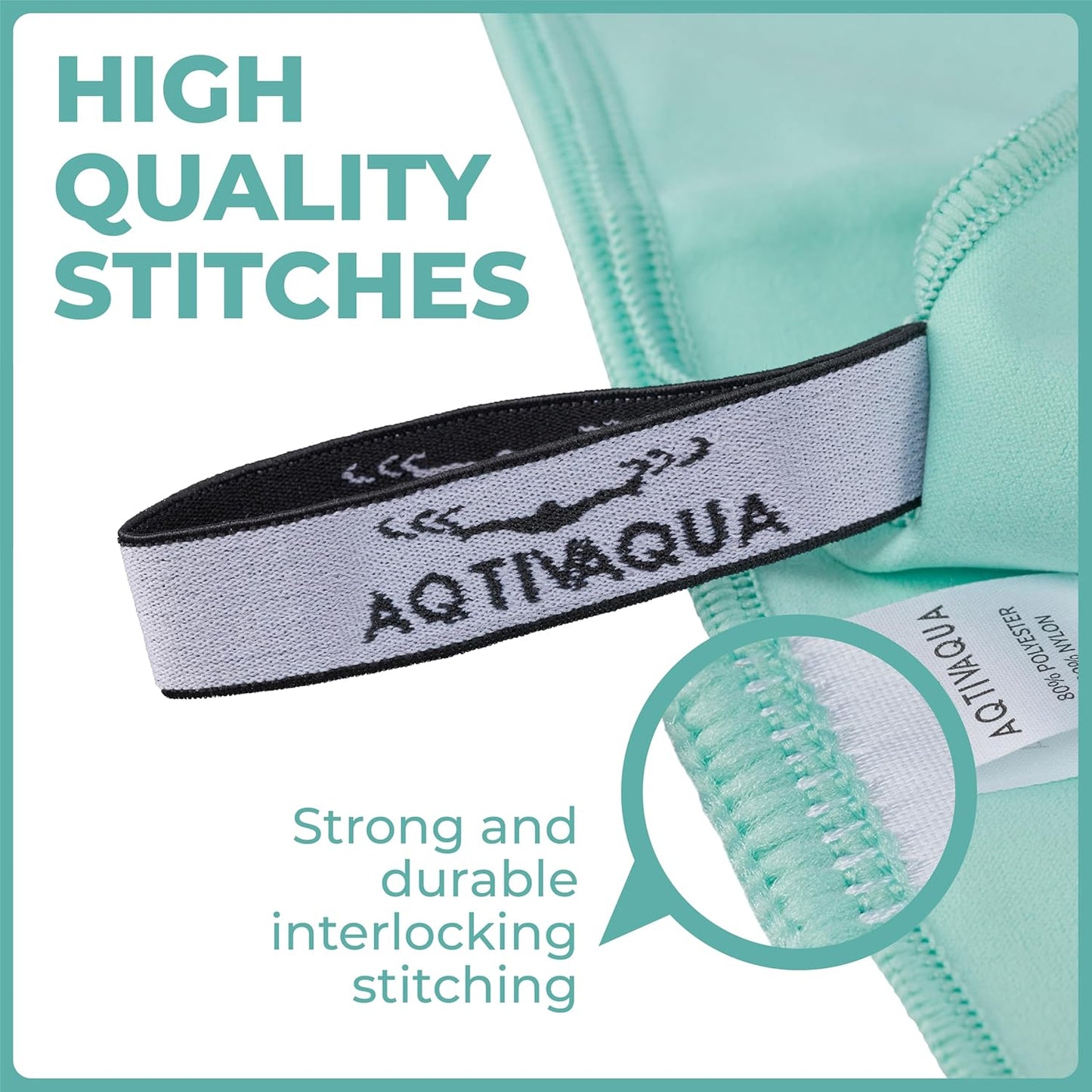 AqtivAqua Quick Dry Towel - Lightweight Microfiber Travel Towel w/Bag - Fast Drying Towel Set for Camping, Beach, Pool, Gym, Backpacking, Sports, Yoga & Swim Use, Hiking (Mint, M:24"x40")