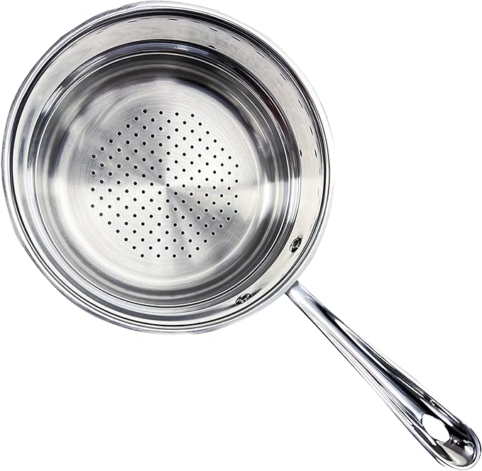 All-Clad Specialty Stainless Steel Universal Steamer for Cooking 8 Inch Food Steamer, Steamer Basket Silver