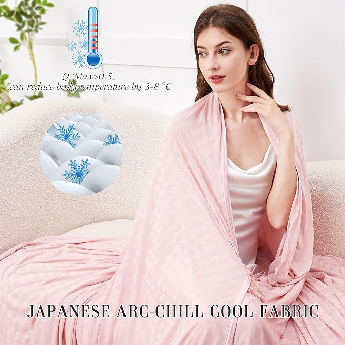 AmyHomie Cooling Blanket,Summer Blankets with Double Sided Cold Effect, Arc-Chill Q-Max>0.5 Cool Fiber, Breathable Lightweight Blankets for Hot Sleepers Night Sweats