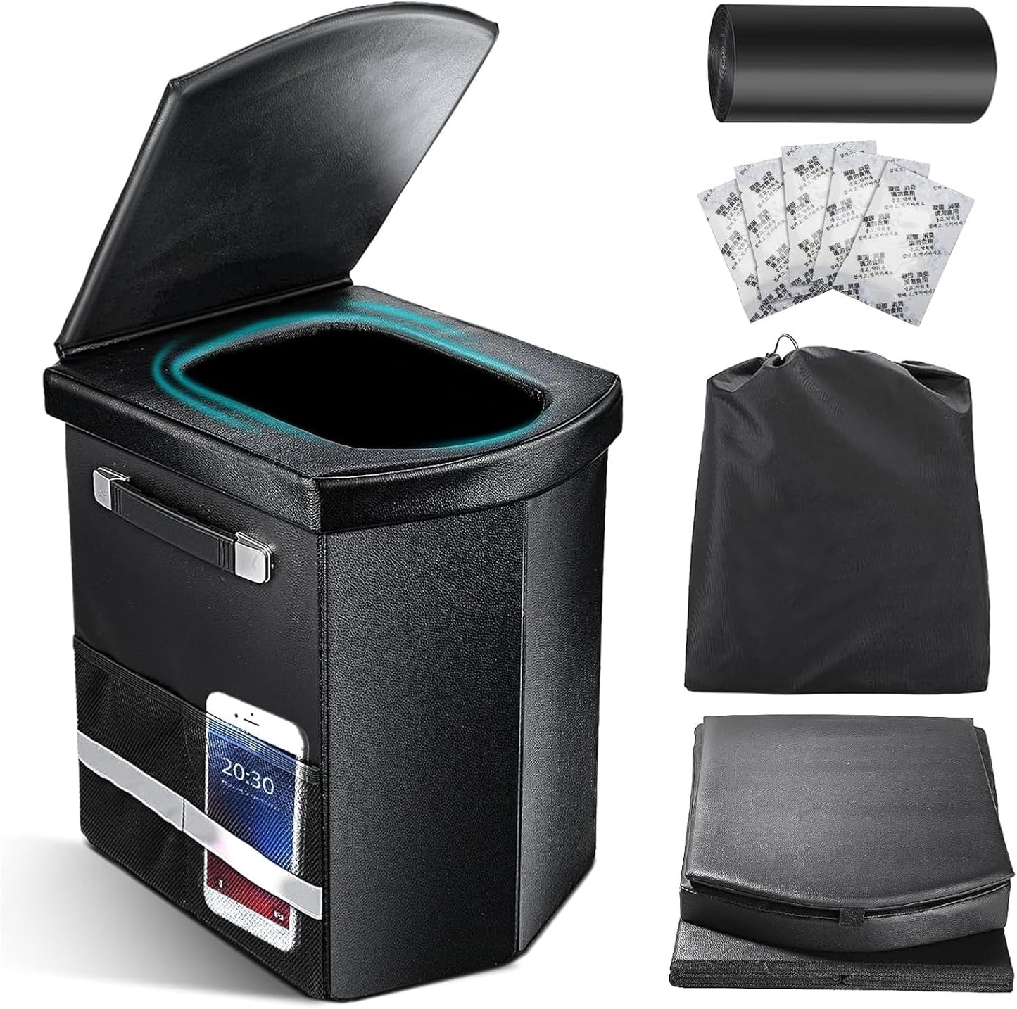 2025 Upgraded 16.5'' XL Portable Toilet for Adults,Tall Camping Toilet with Lid and Convenient Carry Bag, Portable Potty for Camping, Hiking, Car Travel,Truck, RV, Boating, Road Trips, Beach