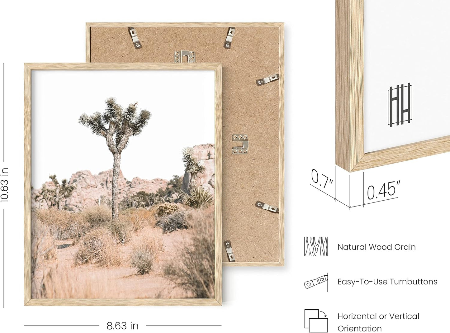 HAUS AND HUES Desert Succulent Wall Art & Botanical Prints, Set of 6 Botanical Art Set & Cactus Art Print, Desert Wall Art (Beige Frame, 8x10)