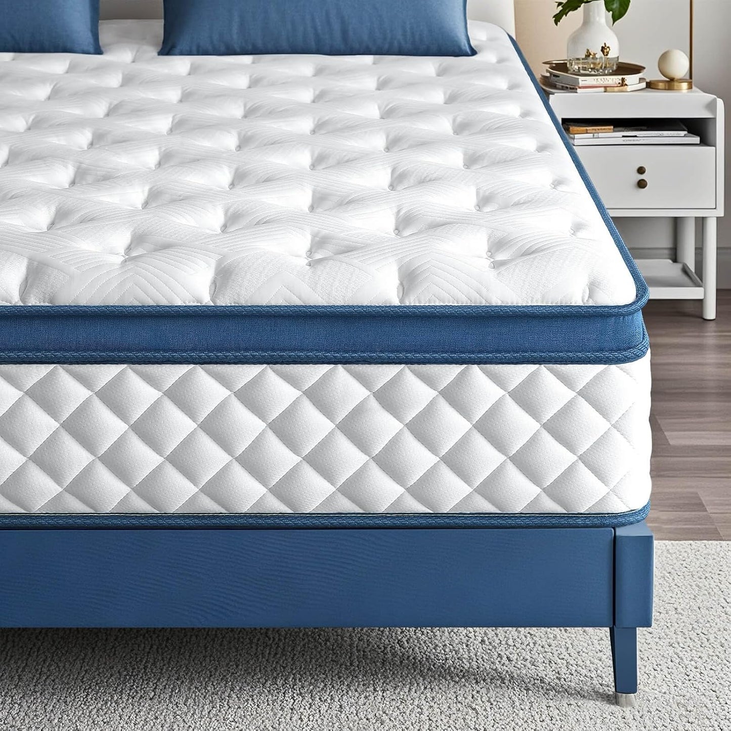 Queen Mattress,10 Inch Medium Firm Hybrid Queen size Bed Mattress, Memory Foam Mattresses in a Box for Pressure Relief, Individual Pocket Spring-Motion Isolation with Edge Support, CertiPUR-US
