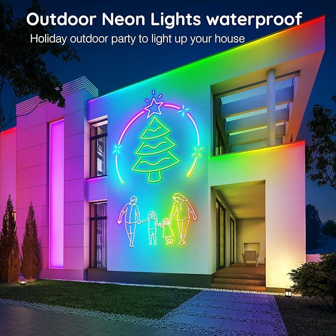 AILBTON 100Ft Neon Rope Lights,Flexible Led Rope Lights Control with App/Remote,Multiple Modes Music Sync Gaming RGB Led Neon Lights for Bedroom Outdoor