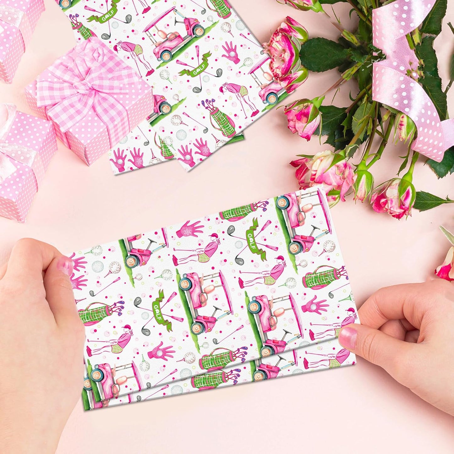 40Pcs Golf Disposable Paper Napkins Golf Ball Lunch Dinner Tableware Disposable Paper Napkin Pink White Golf Balls Party Themed for Birthday Party, Sporting Events, Picnics, Barbecues