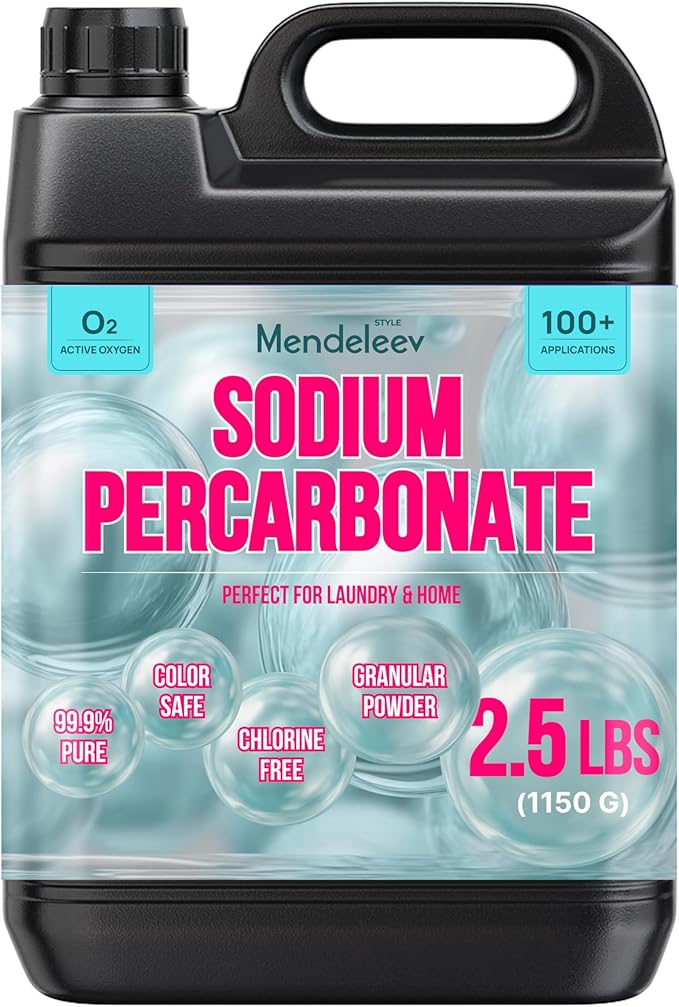 2.5 LB Sodium Percarbonate Laundry Booster – Heavy-Duty 99.9% Pure | Oxygen Power Cleaner for Laundry & Home (2.5 Lbs - 1.15 kg)