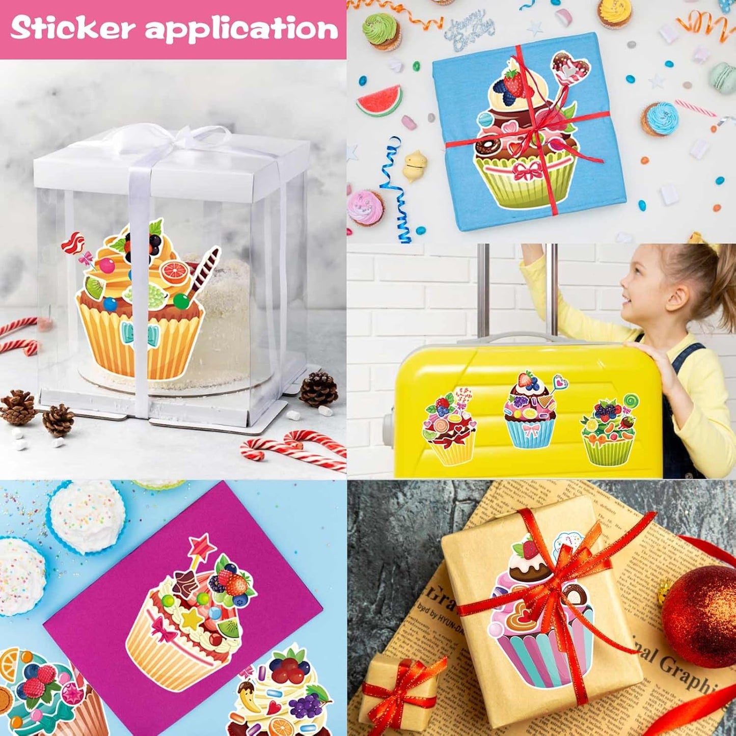 36 Sheets Cupcake Make a Face Stickers, Make Your Own Stickers Mix and Match Ice Cream and Cupcake Sticker Sheets, Cupcakes Sticker for Kids, Classroom Activities, Crafts Cupcakes Party Decorations