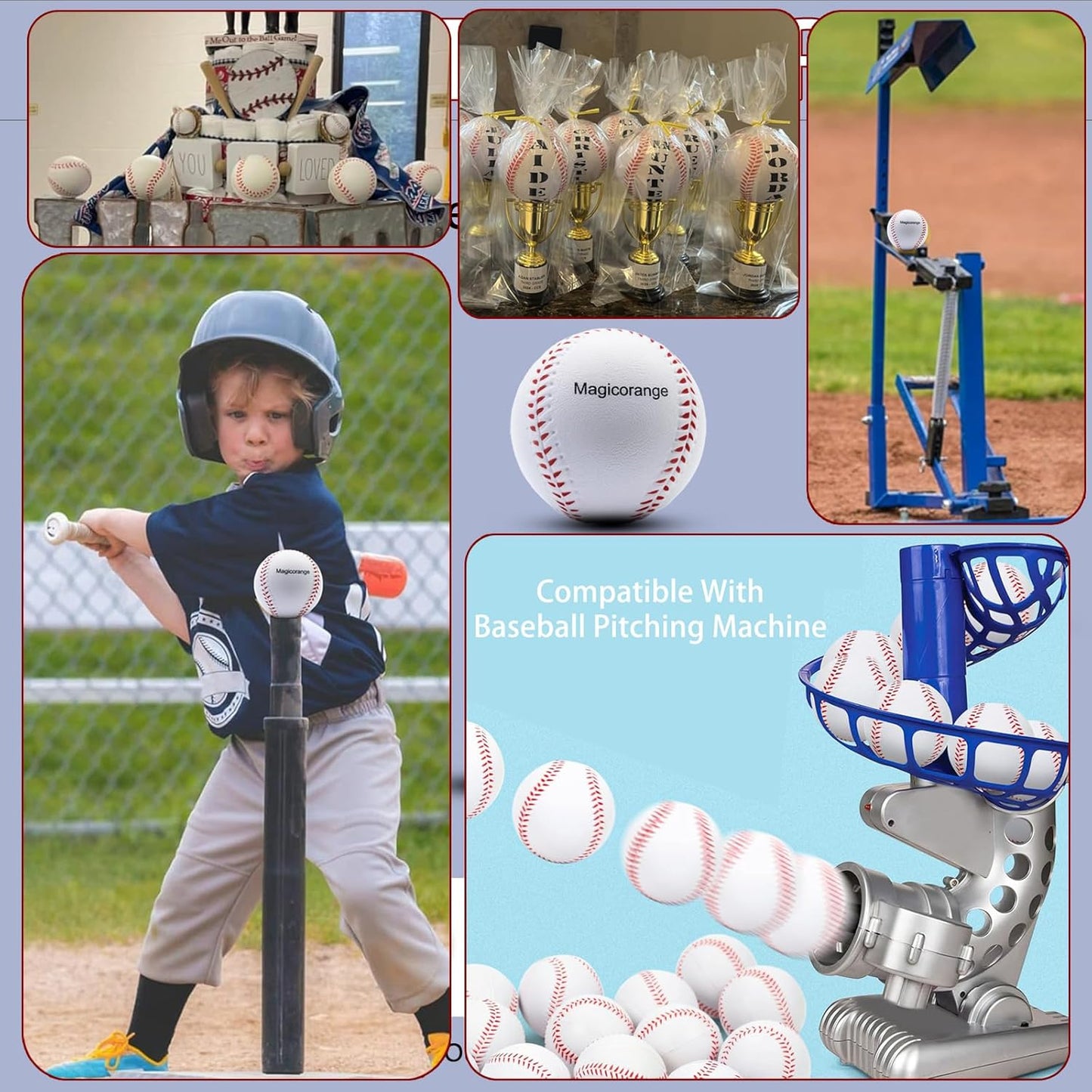 Magicorange Baseball,Foam Baseballs Training Baseballs Unmarked Practice Baseball for Hitting, Soft Toss, Batting, Fielding, Pitching