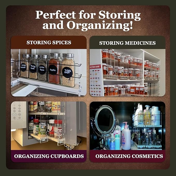 Vertical Spice - Large Pullout Sliding Spice Rack Organizer - 2 Individual 2 Tier Drawers - Premium Rolling Seasoning Holder/Caddy for Hidden Pantry Storage - Made in USA (6.9''W x 10.75" H x 10.6''D)