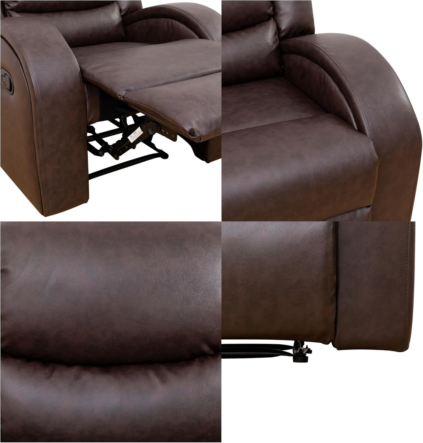 Loveseat Recliner Sofa, Reclining Loveseat Leather Couch Upholstered, Modern Comfy Home Theater Seating Power Recliner Chair for Living Room Furniture Sets, Red