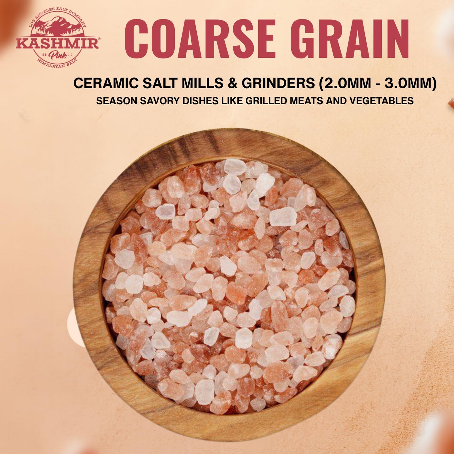 LA SALT CO Kashmir 2.5 Lbs Pink Himalayan Salt Jar, Coarse | 100% Pure, Food Grade with 84 Trace Minerals | Kosher Certified, Vegan, Non-GMO, & Cruelty-Free (Jar Style May Vary)